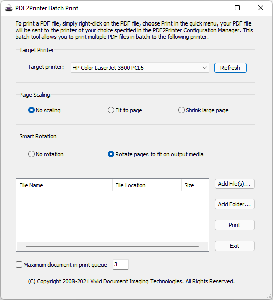 Windows 11 PDF printing batch tool